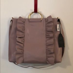 Large Crossbody Bag in Dusty Rose Color